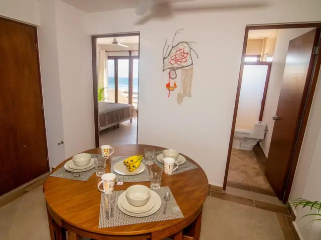 Dining table of an apartment at Villas Najo'